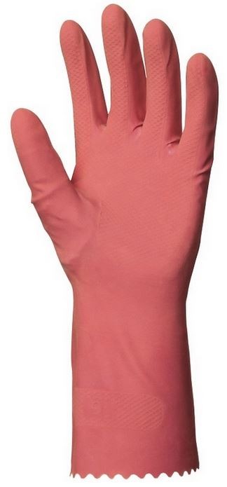 Háztartási gumikesztyű, rózsaszínű 0,4 mm vastag
