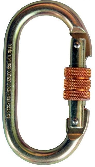 Karabiner, csavarmenetes, 18 mm