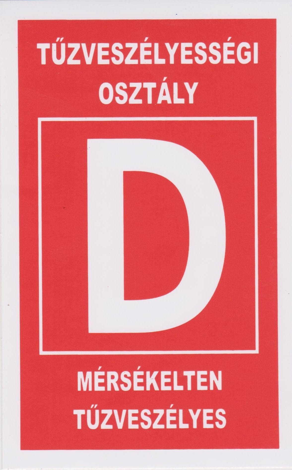 Tűzveszélyességi osztály ''D''