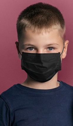 4 rétegű fekete egészségügyi arcmaszk - Gyermek (10 db)