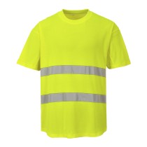 C394 - Jól láthatósági hálós póló sárga