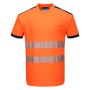 T181 - Jól láthatósági Vision póló narancs/tengerészkék